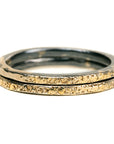 Dusted Stackers - 22k Gold, Oxidized Silver