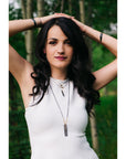 Classic Aspen Necklace - 18k gold, Oxidized Silver + Reclaimed Diamonds
