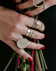 Queen Bee Ring - 18ky + Colored Rose Cut Diamonds