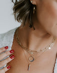 Mini Turning Aspen Necklace (redesigned) - 18k Gold, Oxidized Silver + Reclaimed Diamonds