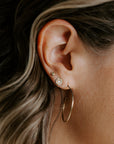 Dusted Pebble Studs - 22ky, 18ky, Oxidized Silver + VS Diamonds
