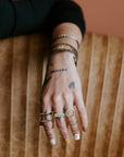 Turning Aspen Ring- 18ky Gold, 14kpw Gold, Oxidized Silver + Reclaimed Diamonds
