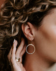 Sunshine Hoops - 18ky, Oxidized Silver + VS Diamonds