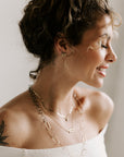 Breezy Chain Link Necklace - 18k Gold + Oxidized Silver