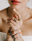 Black + Gold Terra Band - 18k Gold, Oxidized Silver + Reclaimed Diamonds