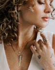 Decidedly Deco Earrings - 18k/22k Gold, Silver