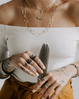 Black + Gold Terra Band - 18k Gold, Oxidized Silver + Reclaimed Diamonds