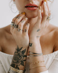 Black + Gold Terra Band - 18k Gold, Oxidized Silver + Reclaimed Diamonds