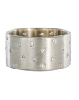 18kpw Scattered Diamond Band (Diamonds All The Way Around) - 4mm, 7mm, 10mm