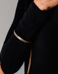 Slice Bangle - 22k Gold + Oxidized Silver