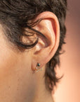 Serpent Studs - 14k Gold, Sterling Silver + Black Spinel