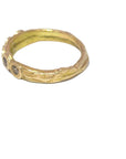 Warm Diamond Bubble Band - 10ky Gold,  Champagne + Cognac Diamonds