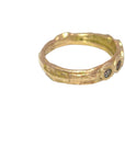 Warm Diamond Bubble Band - 10ky Gold,  Champagne + Cognac Diamonds
