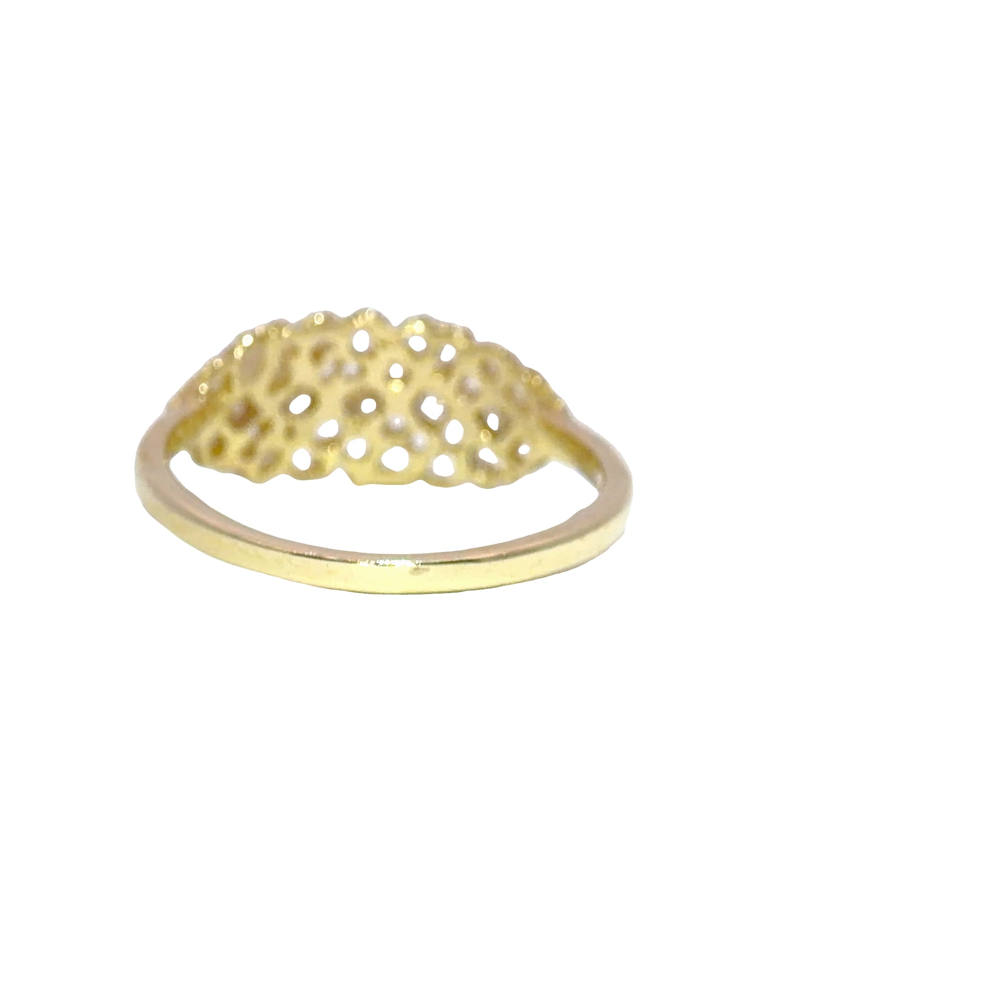 Honeycomb Lace Marquise Ring - 14ky Gold + Diamonds