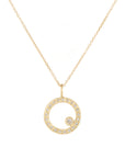 18ky Gold Everyday Scattered Diamond Pendant on 14k Gold Chain - 18k/14k Gold + VS White Diamonds