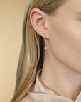 Petite Post Earrings - 18ky + Diamonds