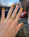 Honeycomb Lace Marquise Ring - 14ky Gold + Diamonds