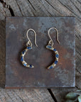 Eclipse Earrings - 14K Gold-Fill, Brass + Blue Sapphire
