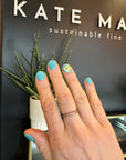 The Jane Stack Rings - 18k Gold, Oxidized Silver + Diamonds