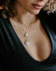 Hammered Gold Bar Necklace  -18ky Gold on Oxidized Silver Chain