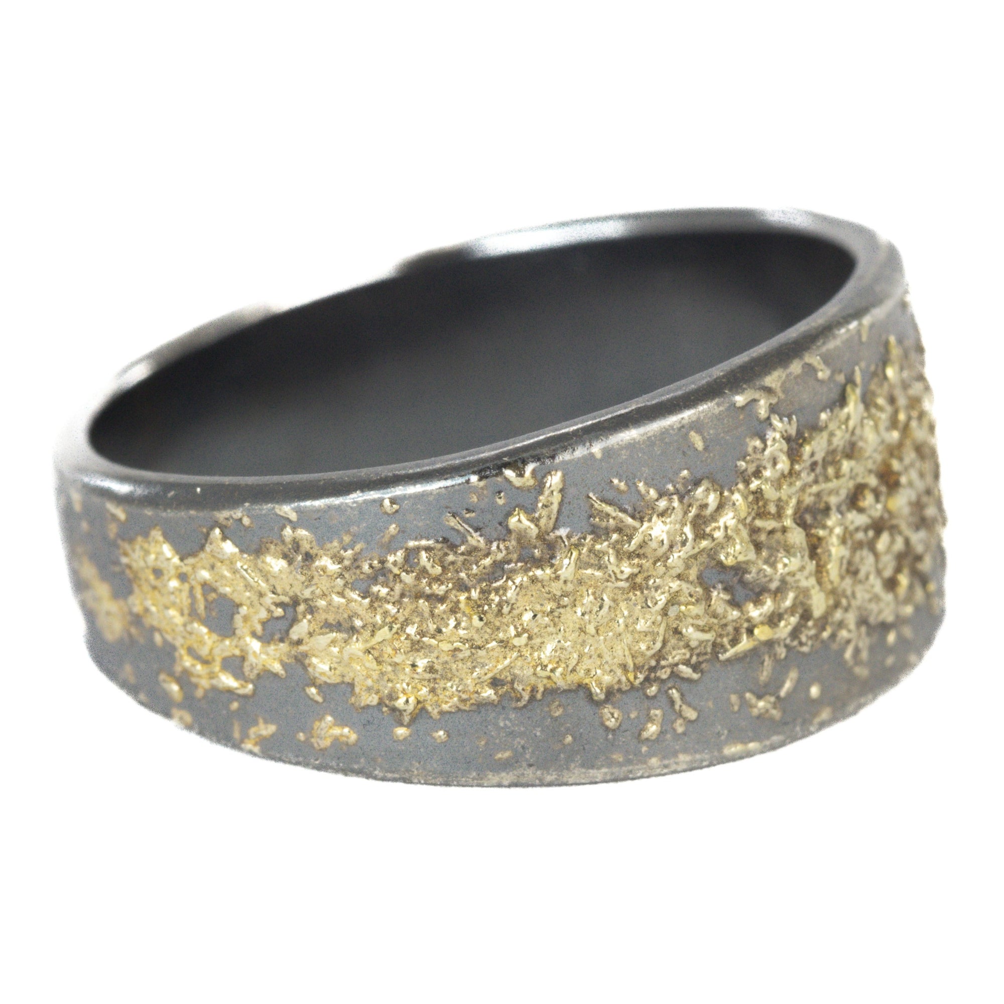 KMJ Staple Short Cigar Band - 22k Gold, Oxidized Silver