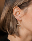 Easy Breezy Hoops with Dusted Discs, Small - 22k/18k Gold, Oxidized Silver