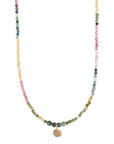 Dahlia Necklace - 14k Gold + Watermelon Tourmaline