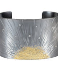 Sun Rays Cuff - 22k Gold, Oxidized Silver + VS White Diamonds