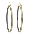 Chelsea Hoops - Large - 22k/18k Gold + Oxidized Silver