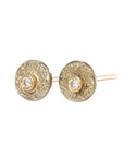 Tricia Stud Earrings - 22k/18k/14k Gold, Oxidized Silver + VS White Diamonds