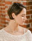 Black + Gold Triple Drop Scattered Diamond Earrings - 18ky Gold, Oxidized Silver + VS Diamonds