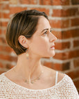 Black + Gold Triple Drop Scattered Diamond Earrings - 18ky Gold, Oxidized Silver + VS Diamonds