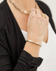 KMJ Essential Hinged Bangle + Diamonds - 22ky, 18ky, Oxidized Silver + VS Diamonds