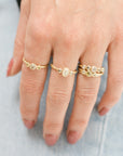 Queen Bee Ring - 18ky + Colored Rose Cut Diamonds