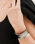 Breezy Bop Cuff - 22k Gold Dust, Oxidized Argentium Silver + Reclaimed Diamonds
