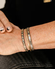 Sunnyside Dusted Diamond Cuff - 22k/18k Gold + Oxidized Silver