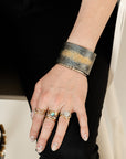 Starry Night Cuff - 22k Gold Fused with Oxidized Silver