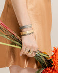 Sunnyside Dusted Diamond Cuff - 22k/18k Gold + Oxidized Silver