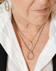 Dusted Carabiner Necklace - 22k/18k Gold, Oxidized Silver + VS Diamond