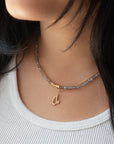 Initial Letter Charm with Diamond - 18k Yellow Gold / K