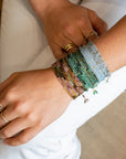 Watermelon Tourmaline Wrap Bracelet-Necklace - 14k Gold + Watermelon Tourmaline