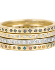 Eternity Diamond Band - 18k Gold, 14kpw Gold + VS Diamonds + Black Diamonds