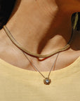 Serpentine Necklace - 18" Oxidized Brass Snake Chain