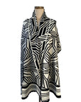 100% Italian Spun Egyptian Cotton Body Cocoon Wrap: Camelia Wrap Black + Cream