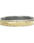 Dusted Half Round Stacker - 22k, Oxidized Silver