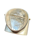 Enhydro Quartz Parabola Ring - 14k Gold + Sterling Silver