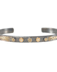 Sunnyside Dusted Diamond Cuff - 22k/18k Gold + Oxidized Silver
