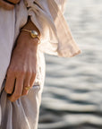 Cyprus Signet Cuff - Oxidized Brass & 14k Gold-Fill
