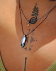 Sacred Heart Necklace - Oxidized Brass + Sterling Silver