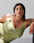 Hand Milagro Necklace - Oxidized Sterling Silver, Brass + Jade Gemstone